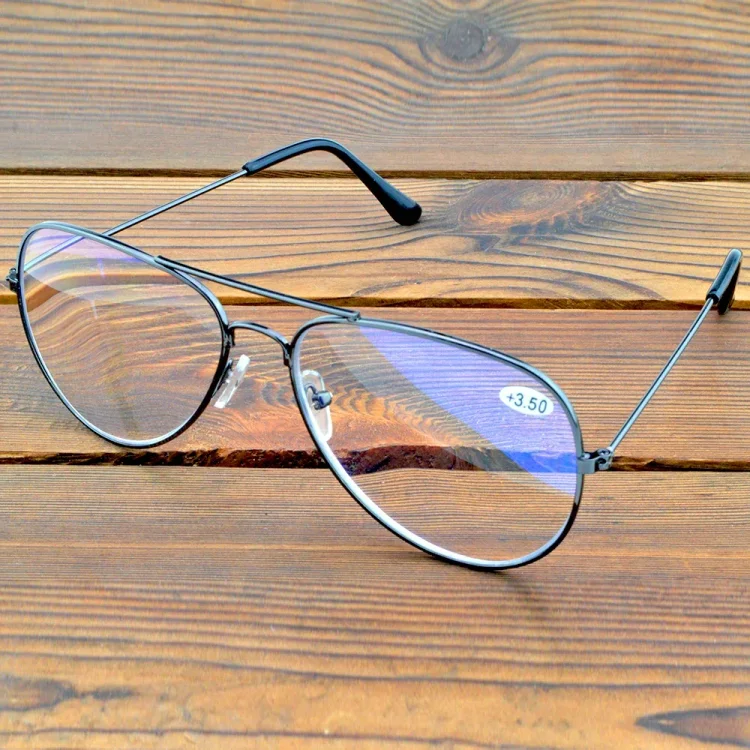 Oversized Double Bridge Frame Pilot Style Spectacles See Near N Far ...