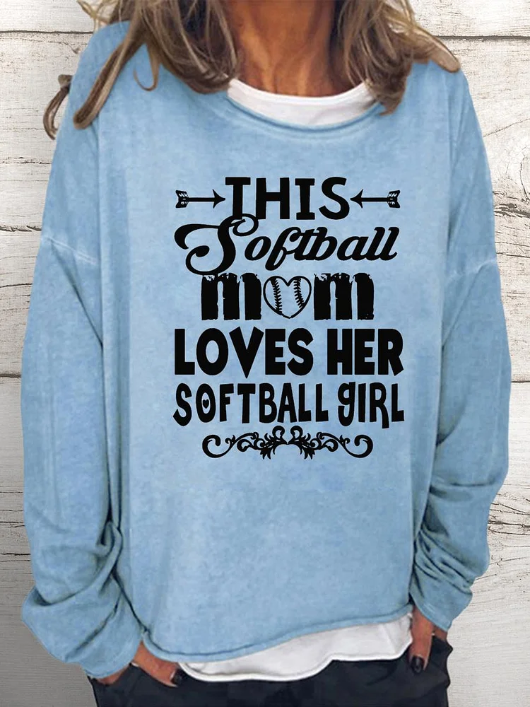 softball Women Loose Sweatshirt-Annaletters