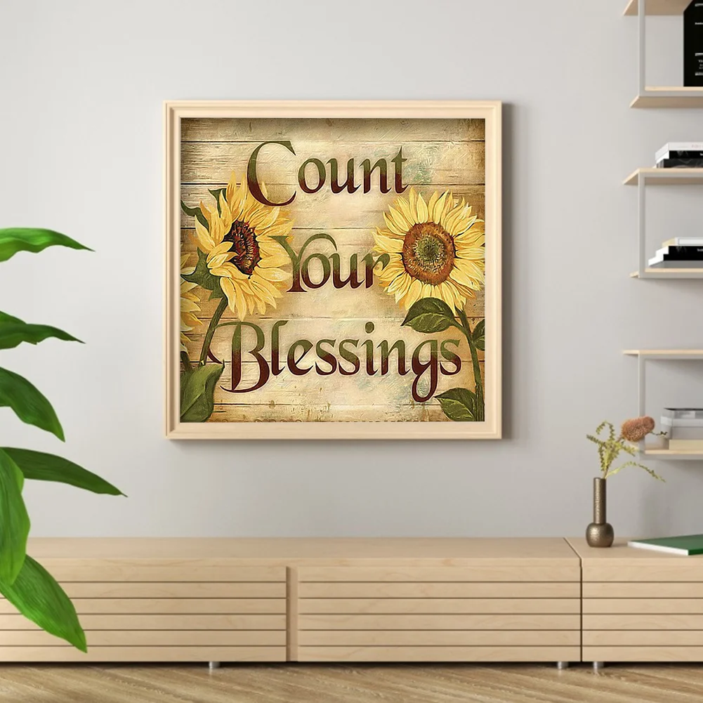 Diamond Painting - Full Round Drill - Sunflower Blessing(30*30cm)