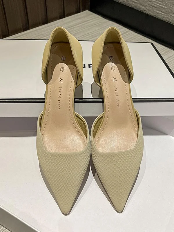 Fashion side-side sexy high-heeled solid color pointed toe shoes