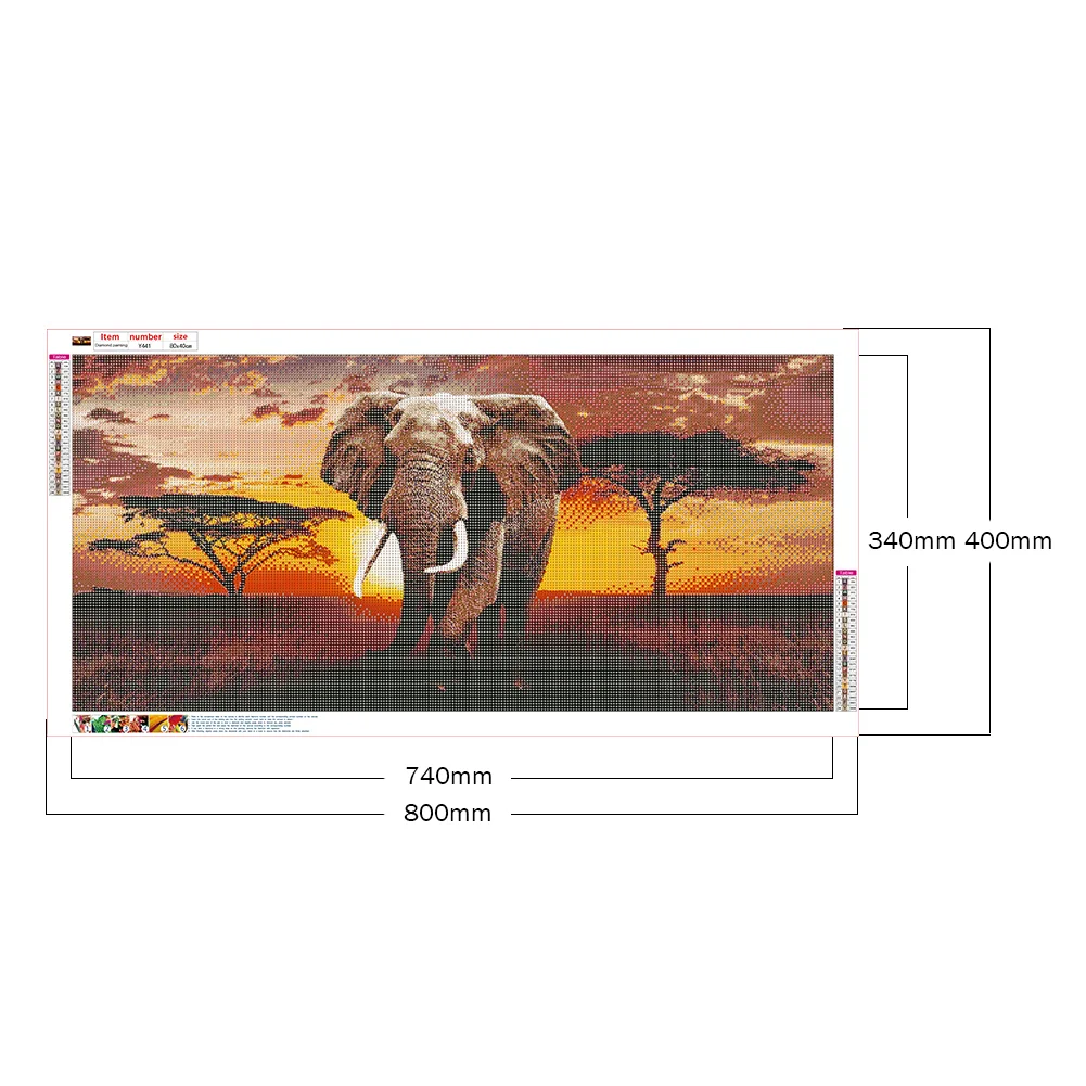 Diamond Painting - Full Round Drill - Elephant(80*40cm)