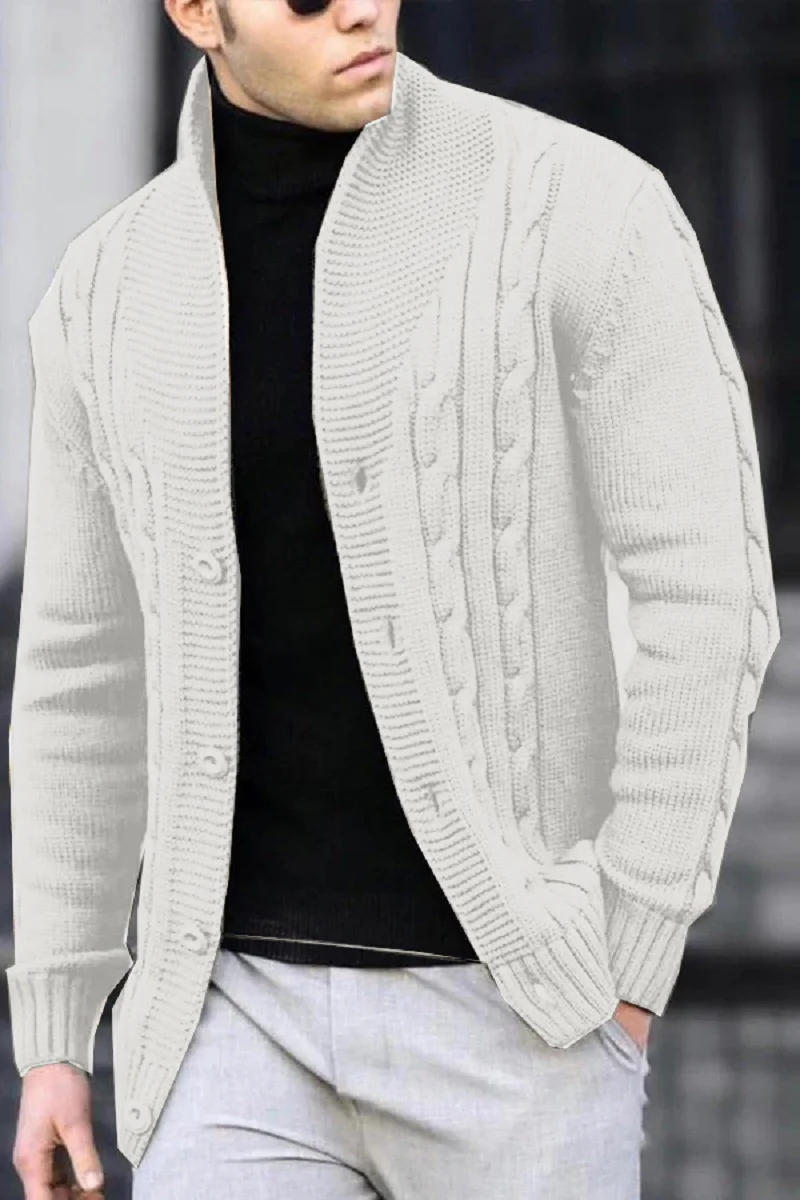 Mongw Mongw Men's Casual Sweater New Add Thick Warm Twist Cardigan Men's Autumn And Winter Sweater Coat