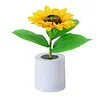 A sparkling sunflower lamp a twinkling sunflower tree three-color lighting realistic 3D design USB c