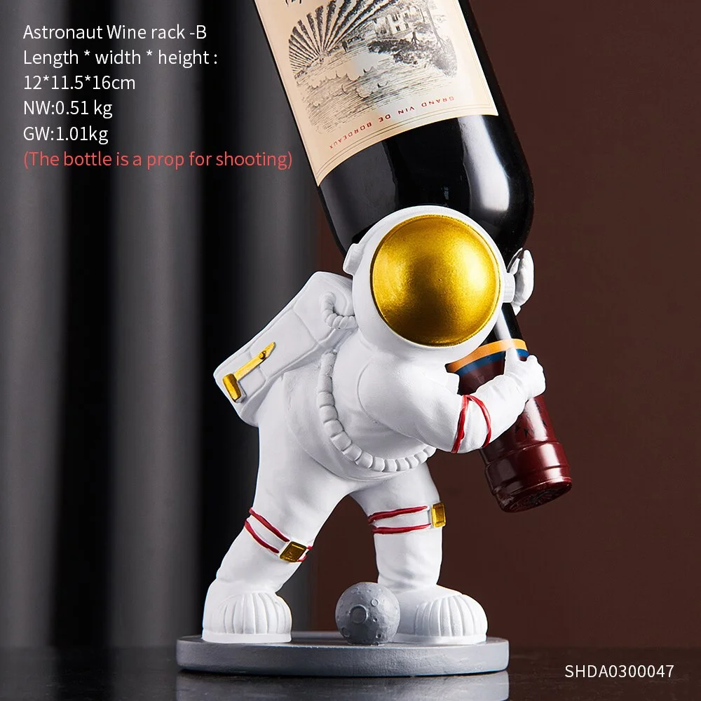 Hanging Wine Glass Holder Astronaut Wine Rack Wine Bottle Glass Holder Mold Creative Wine Bottle Rack Holder Home Decoration