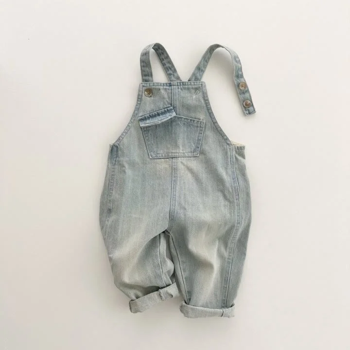 Toddler Denim Pocket Retro Style Casual Overalls