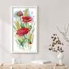 (Stamped/Counted) The Charm Of Poppy Flowers-14CT Cross Stitch 19*37cm/7.48*14.57in