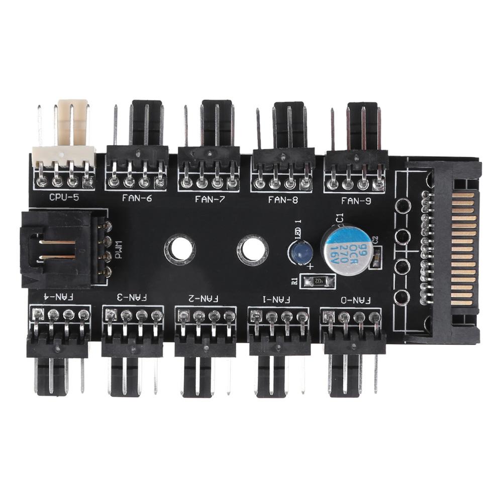

SATA Port to 10 Way 12V 3/4Pin Cooling Fan Splitter Hub PWM Controller, 501 Original