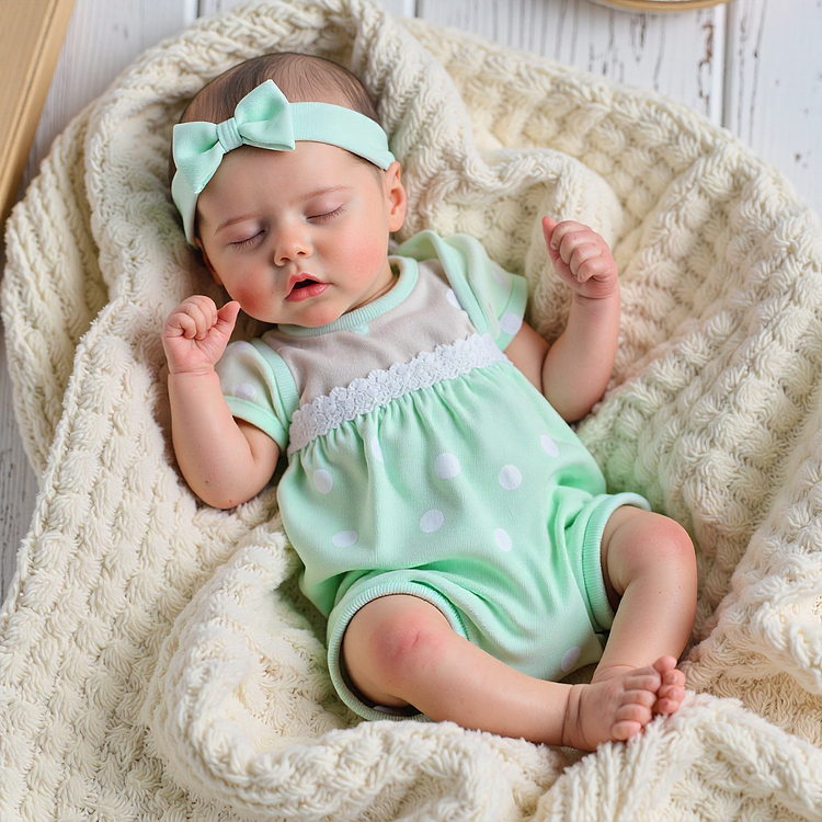 [New] 17'' Lifelike Reborn Painted Hair Sweet Dreams Sleeping Baby Doll Girl Galose Rebornartdoll® RSAW-Rebornartdoll®