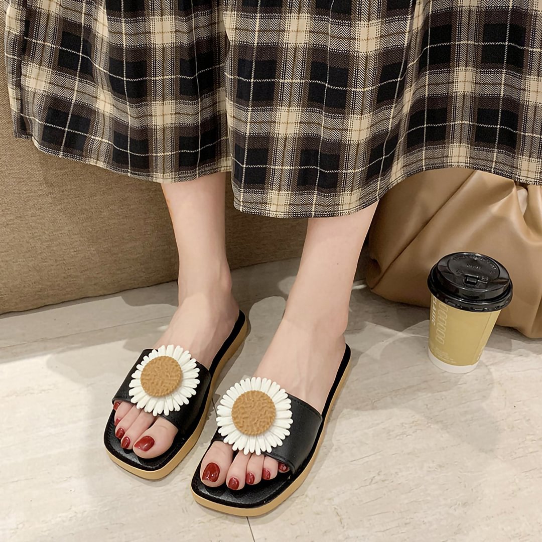 Letclo™ 2021 Summer Casual All-match Daisy Soft-soled Slippers letclo Letclo