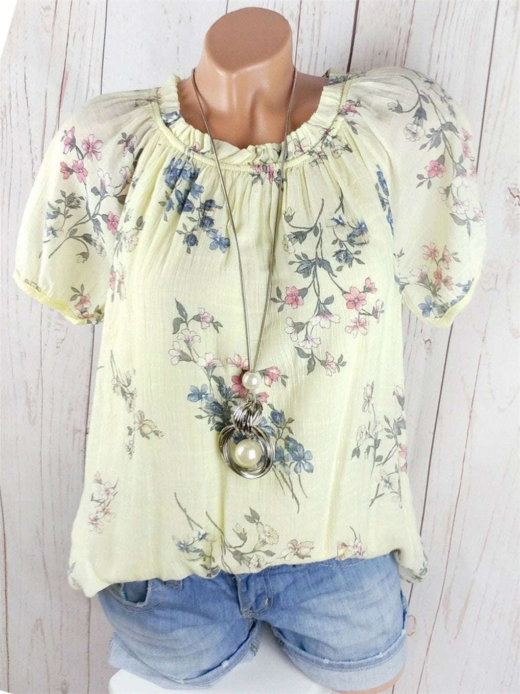 Women Half Sleeve V-neck Solid Color Dress