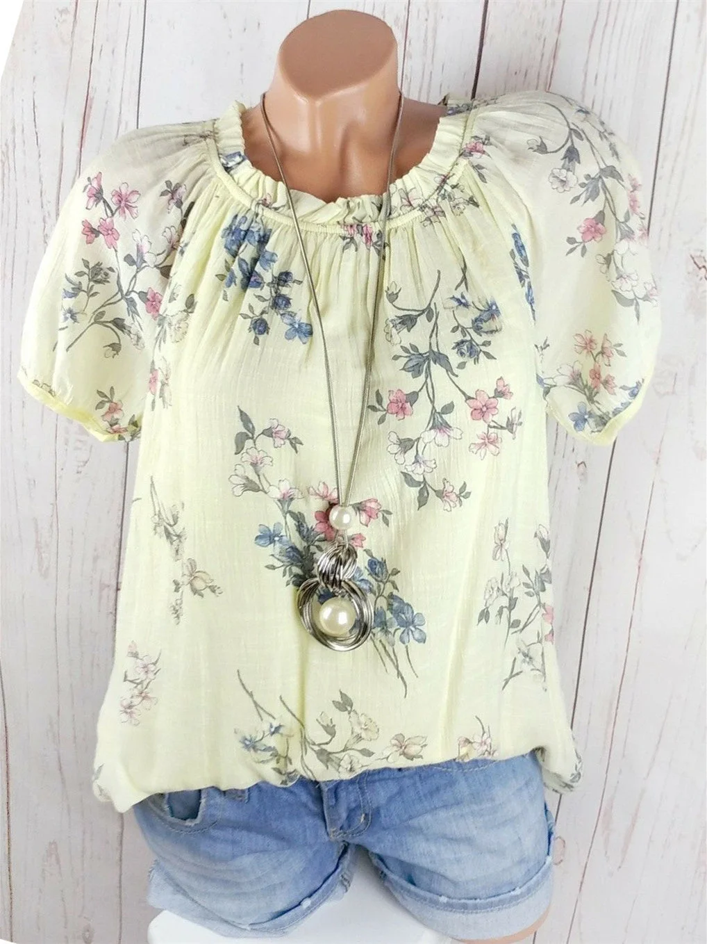 Women Half Sleeve V-neck Solid Color Dress