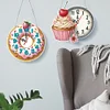 2Pcs Dessert DIY Diamond Painting Ornament with Clock Function Home Decor Art