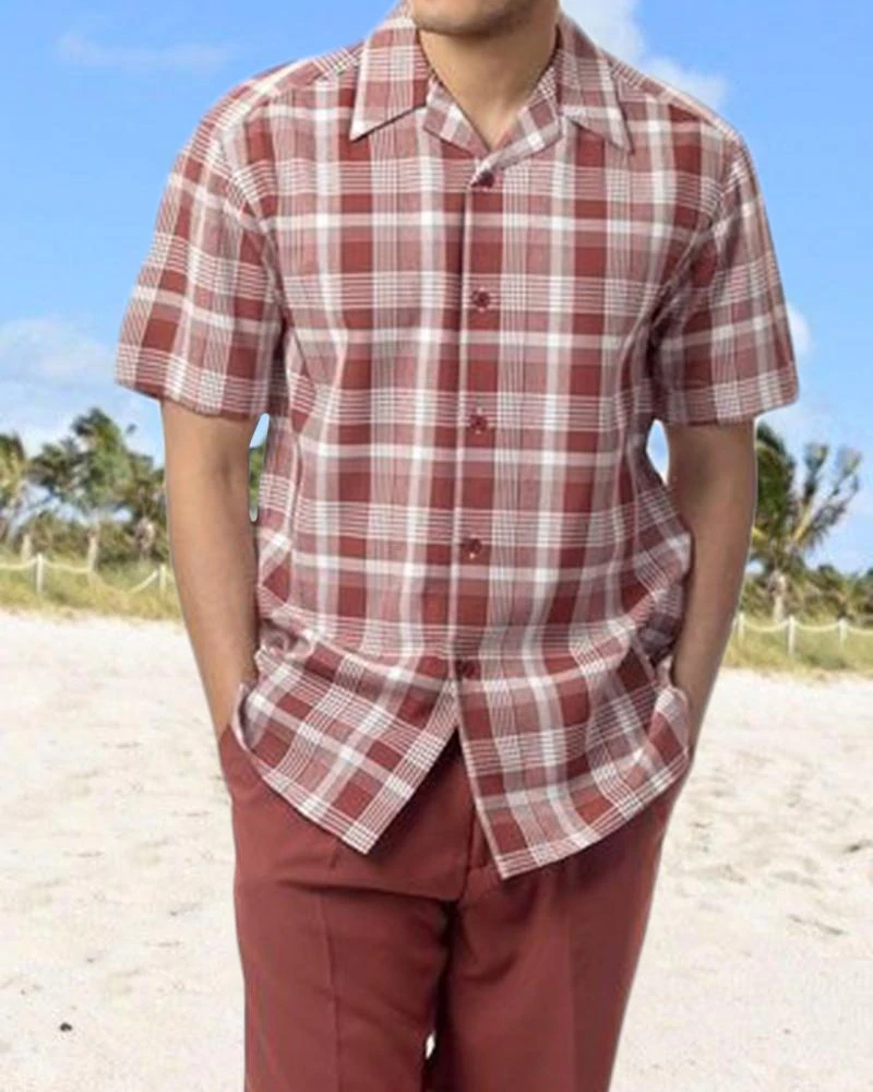Two Piece Short Sleeve Print Walking Suit Set With Shorts