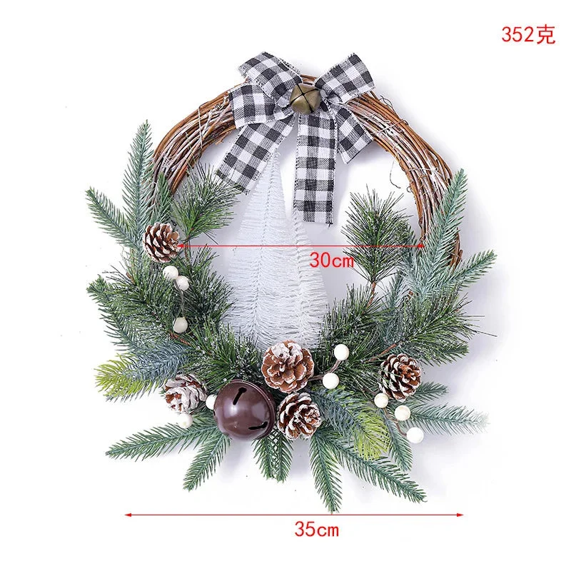 Christmas Wreaths for Front Door, Christmas Wreath Supplies for Windows  Outside, Holiday Christmas Teng Strip Venue Layout Props Wreath Ornaments  Door