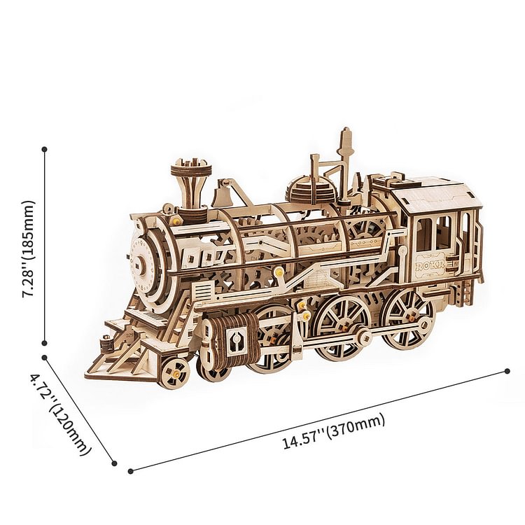 Robotime Locomotive à vapeur mécanique modulaire 3d Holzpuzzle Modèle Nº lk701 