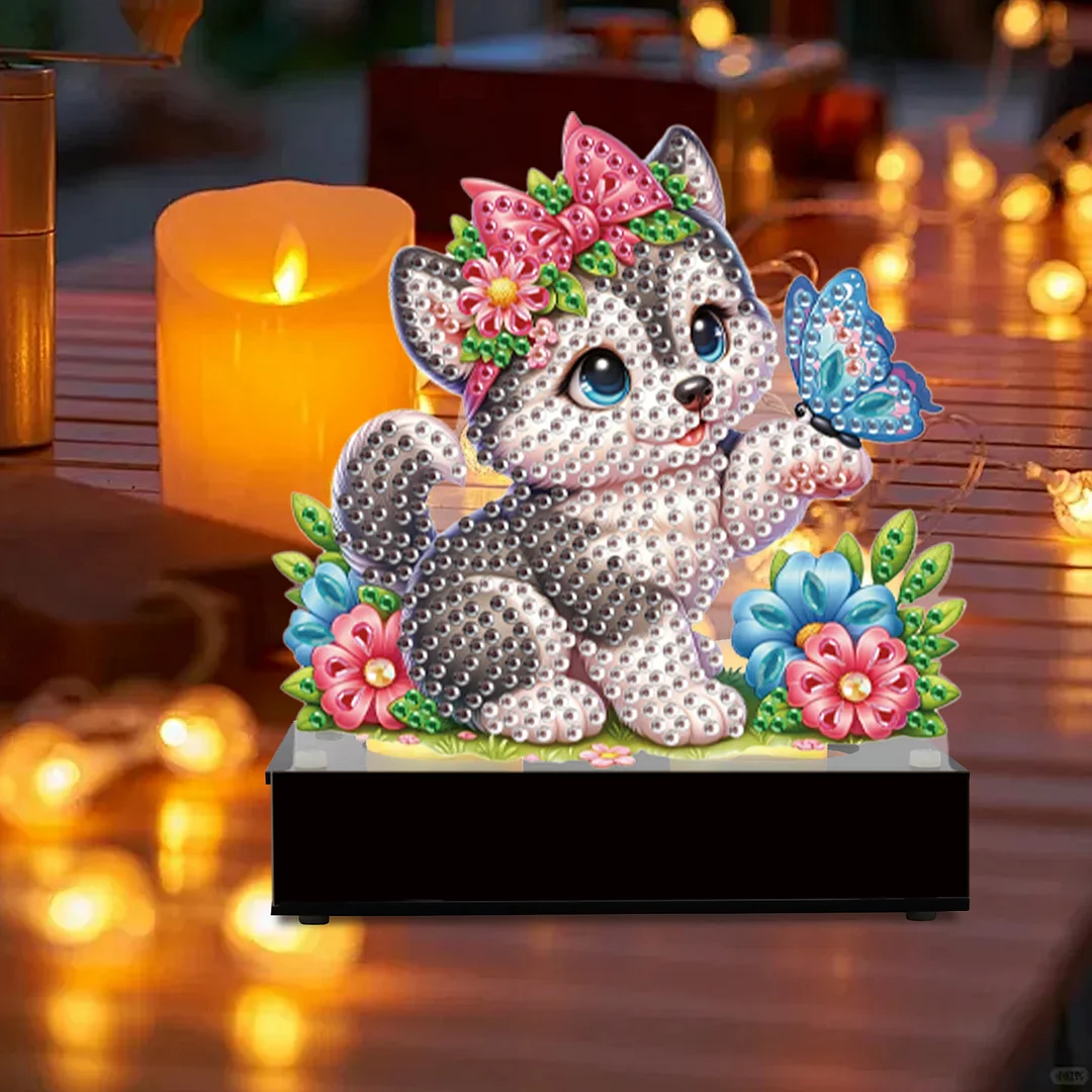 5D DIY Butterfly Cat Diamond Art Mini Candle Holder for Aromatherapy Art Crafts