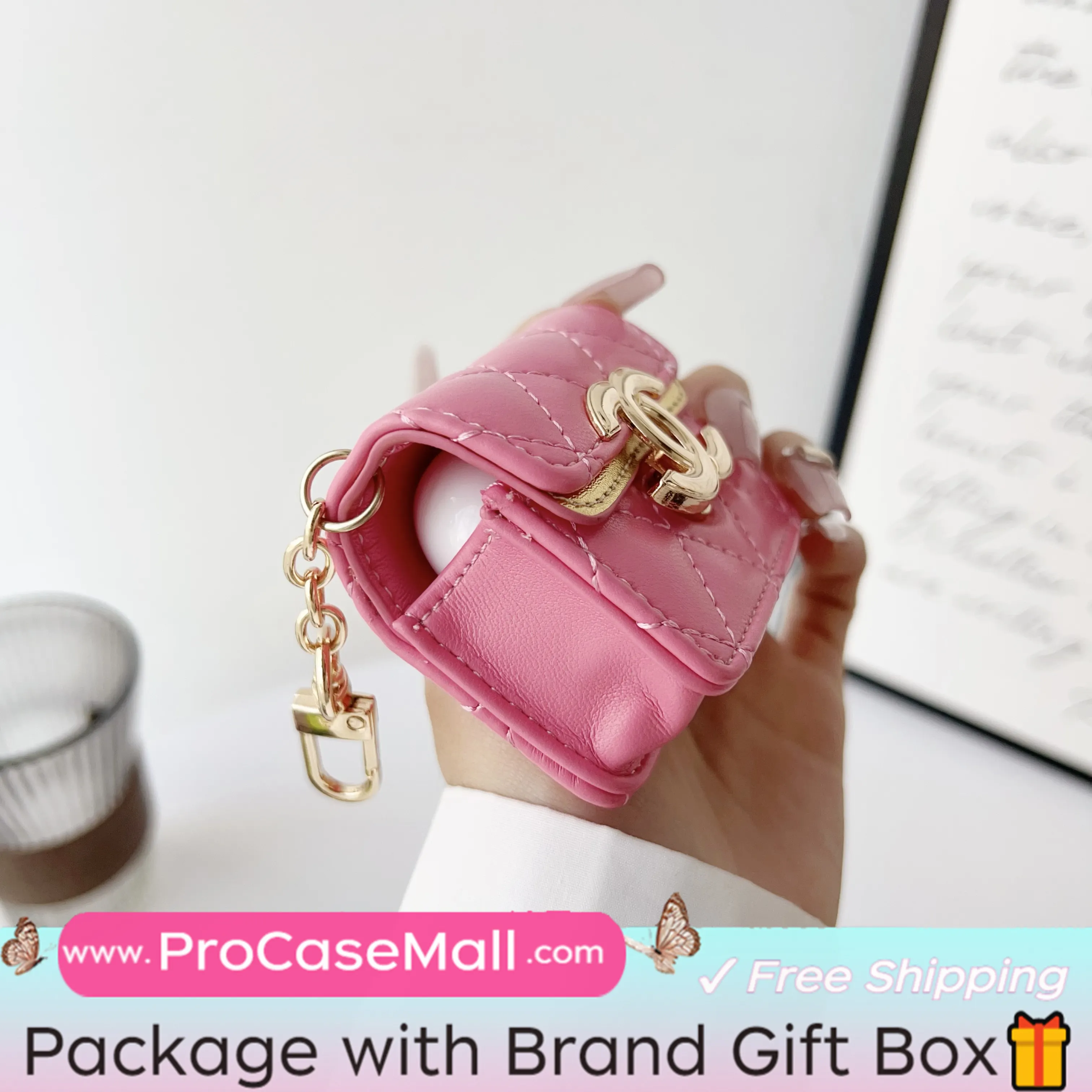 CHANEL MINI CROSSBODY BAG UNIVERSAL STYLE WIRELESS HEADPHONE LEATHER CASE
