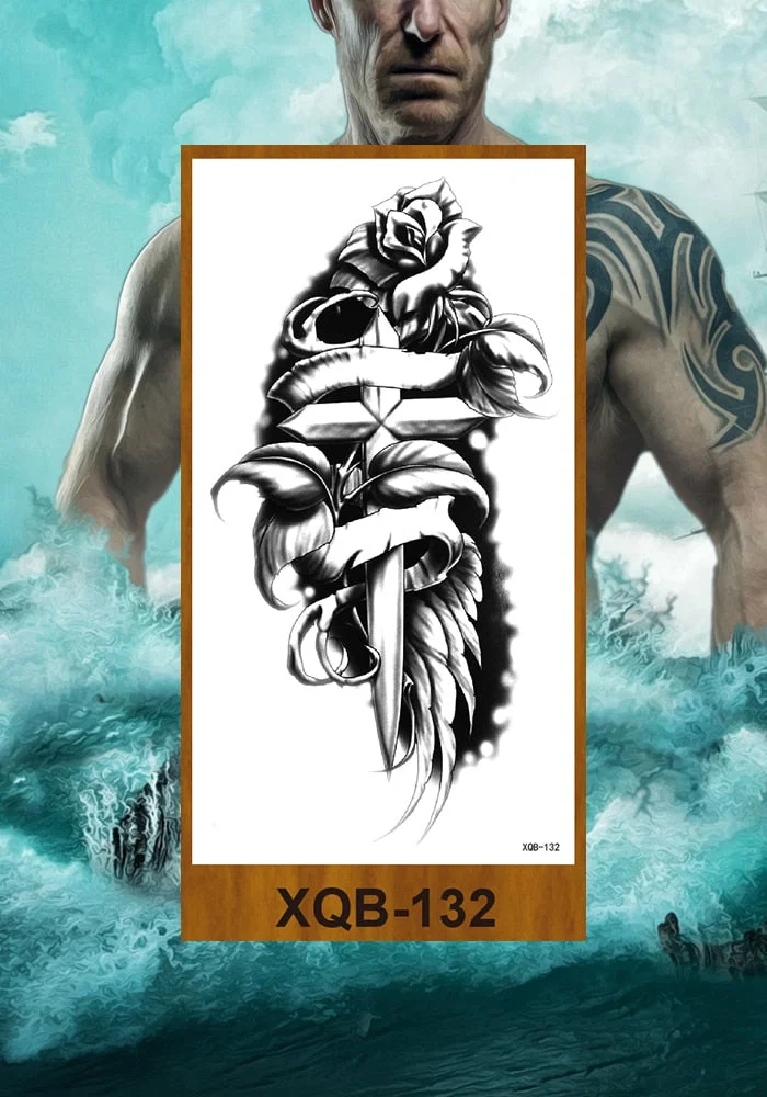 Temporary Tattoo Sticker Man Woman Arm Body Art Fake Tatoo Buddha Bodhisattva Believer Religion Valkyrie Female Warrior Goddess