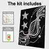 (30x40cm)Starry Silk DIY Pearl Painting Framed Grape Handmade Pearl Material Art Kit Living Room Decor