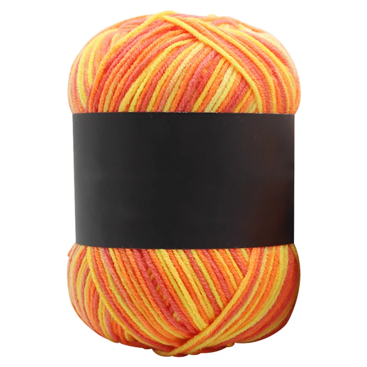 Gradient Color Milk Cotton Yarn Scarf Sweater Crochet Knitting Yarn (Orange)
