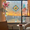 3PCS-5 5D DIY Diamond Painting Wind Chimes Suncatcher Kit Double Sided Diamond Art Kits Suncatcher with Crystal Pendant for Home Wall Window Decor Adults DIY Art Craft