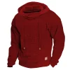 Men's Hoodie Outdoor Sports Solid Color Long Sleeve Daily Tops Apricot by Inlyline
