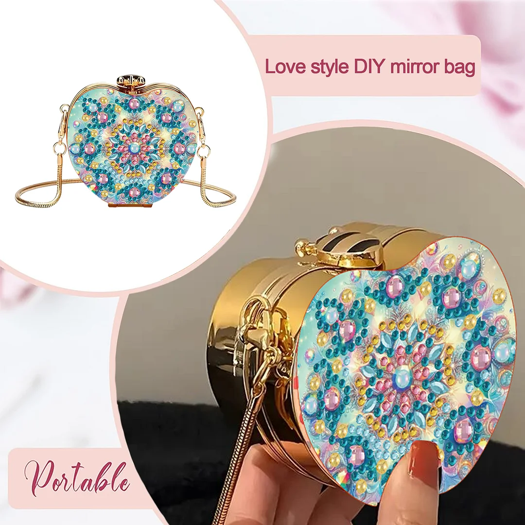 Mandala DIY Acrylic Love Art Diamond Painting Coin Purse with Chain for Women