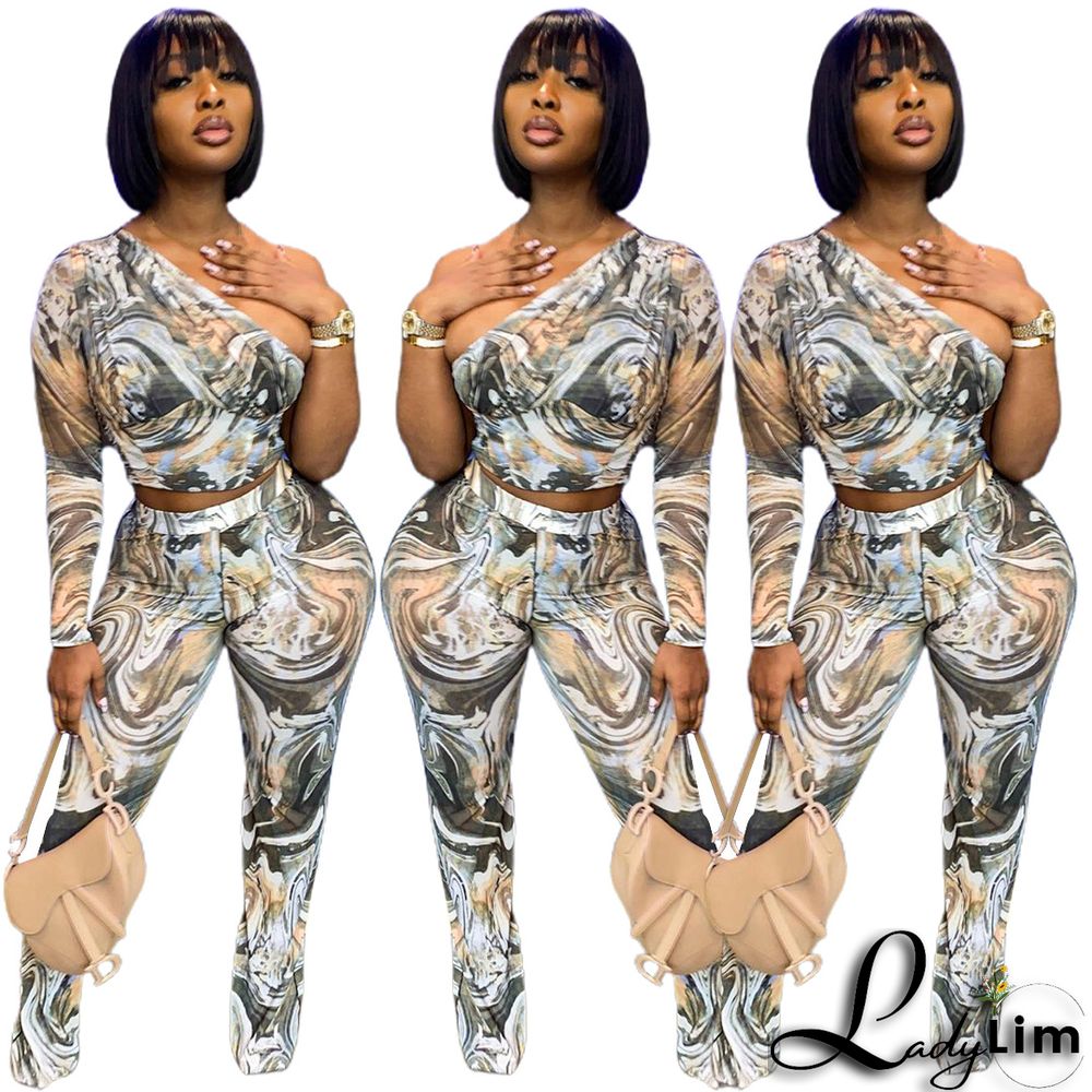 Fashion Sexy Print Two-piece Suit