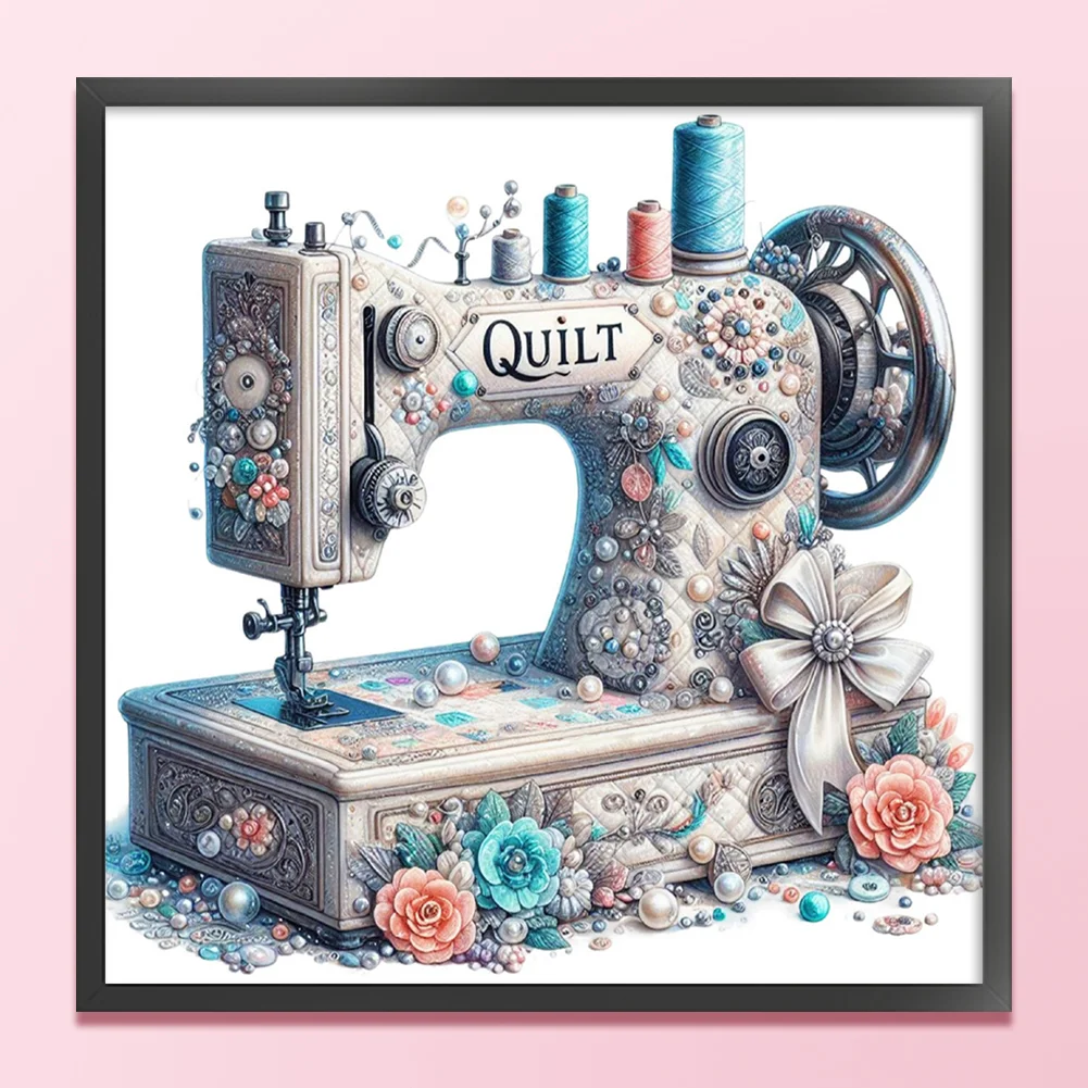 14CT Full Stamped Cross Stitch - Sewing Machine(Canvas|40*40CM)