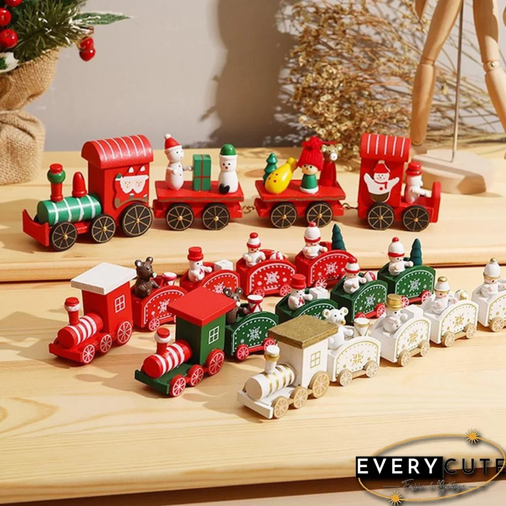 Christmas Wooden Little Train Merry Christmas Decoration For Home Christmas Ornaments New Year Gifts Xmas Decor Navidad Noel