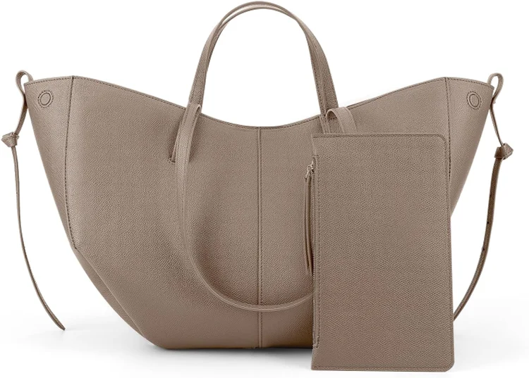 Women Retro Tote Bag Large Capacity Chic Tote Handbag Commute Bag with Purse Set