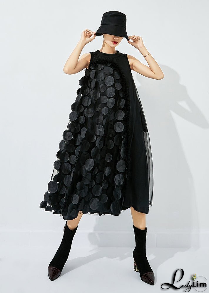 Bohemian Khaki Asymmetrical Patchwork Wrinkled Tulle Maxi Dress Sleeveless