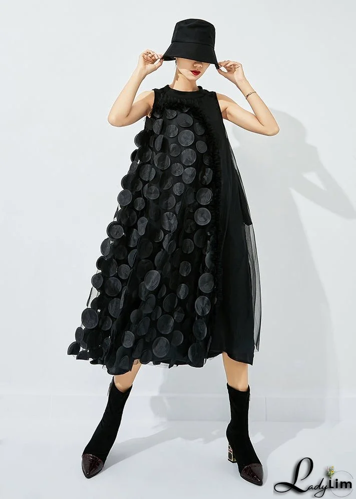 Bohemian Khaki Asymmetrical Patchwork Wrinkled Tulle Maxi Dress Sleeveless