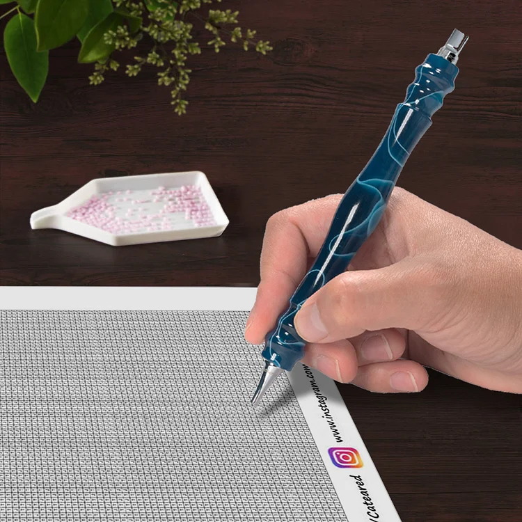 7 Pc Light Blue Metal Screw Thread Tips Diamond Painting Pen Kit 