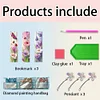 (US Local)3Pcs Special Shape Flowers Butterfly 5D DIY Diamond Painting Bookmark Craft Kit