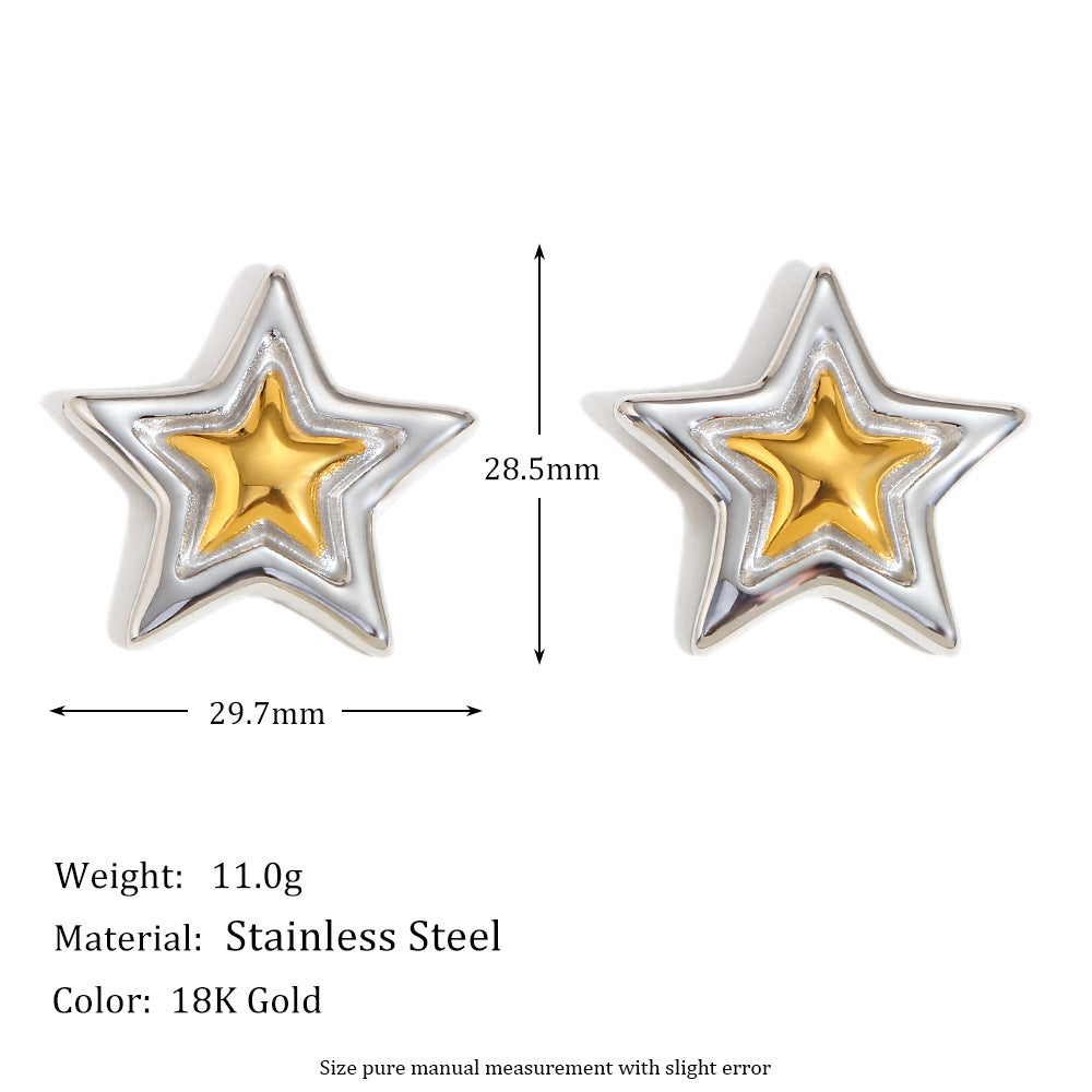 Personalized Popular Earrings Stainless Steel 18K Gold Plated Flower Frame Circle Pearl Earrings For Women