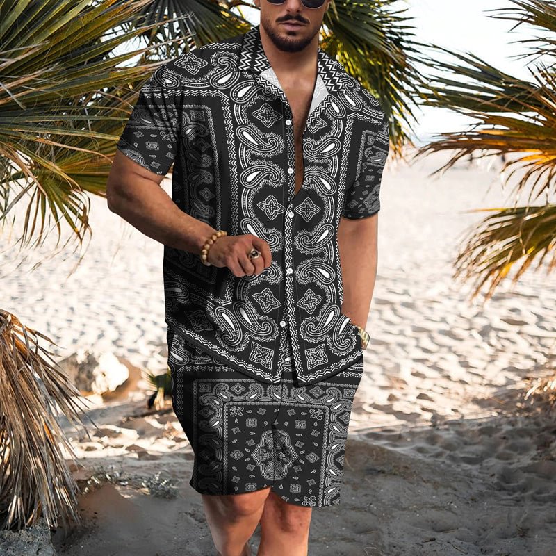 「❉New Year - 40% Off」Men's Vintage Hawaiian Casual Short Sleeve Suits