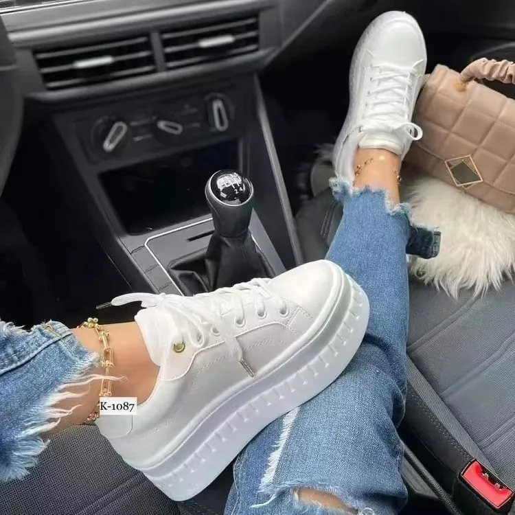 Breakj Breakj New Large-Size Single-Shoe Women's Round Head Thick Sole Casual Sticky Shoes Single Shoes