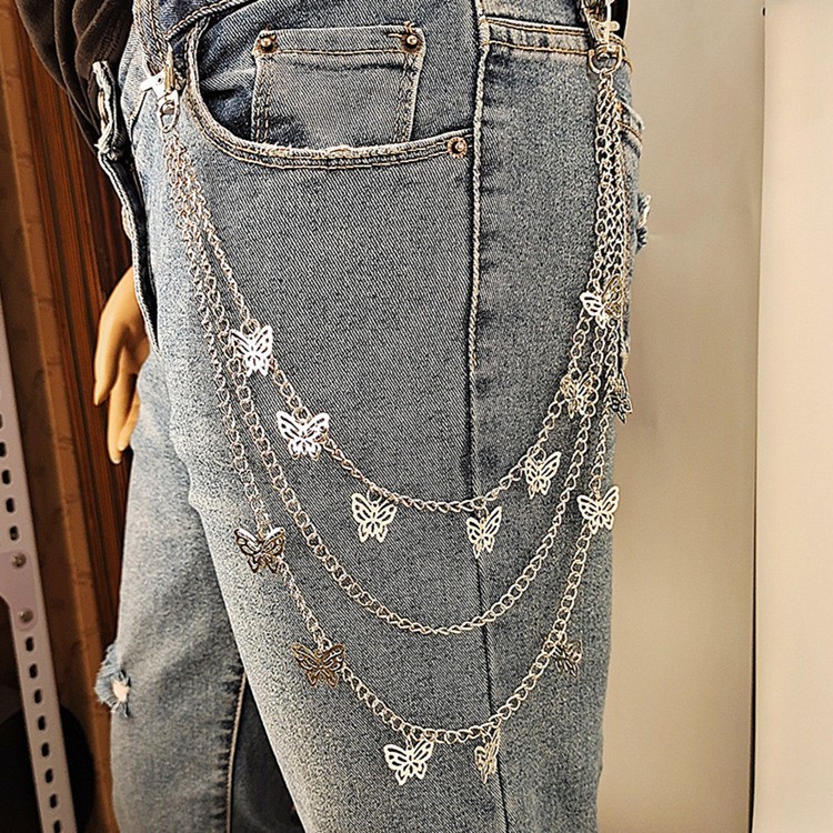 Multi-layer combination butterfly pants chain waist chain