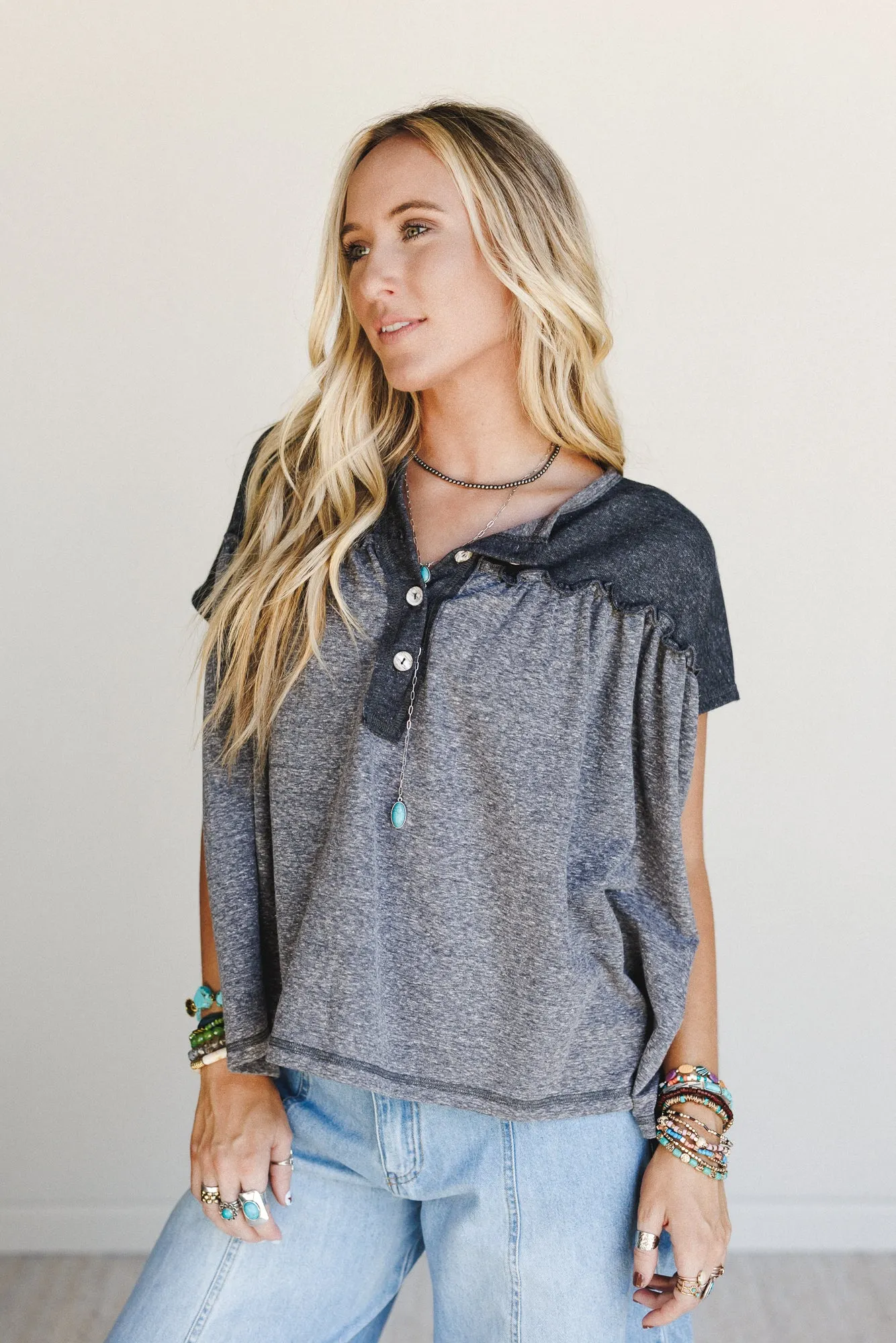 The Nest Sunset Ruffle Top - Black