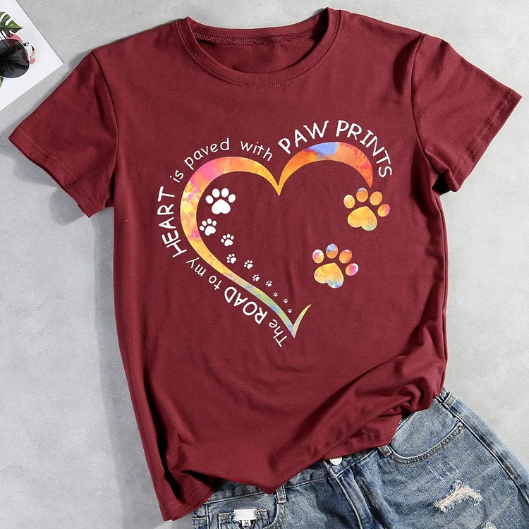 Dog Paw Heart T-Shirt-012971