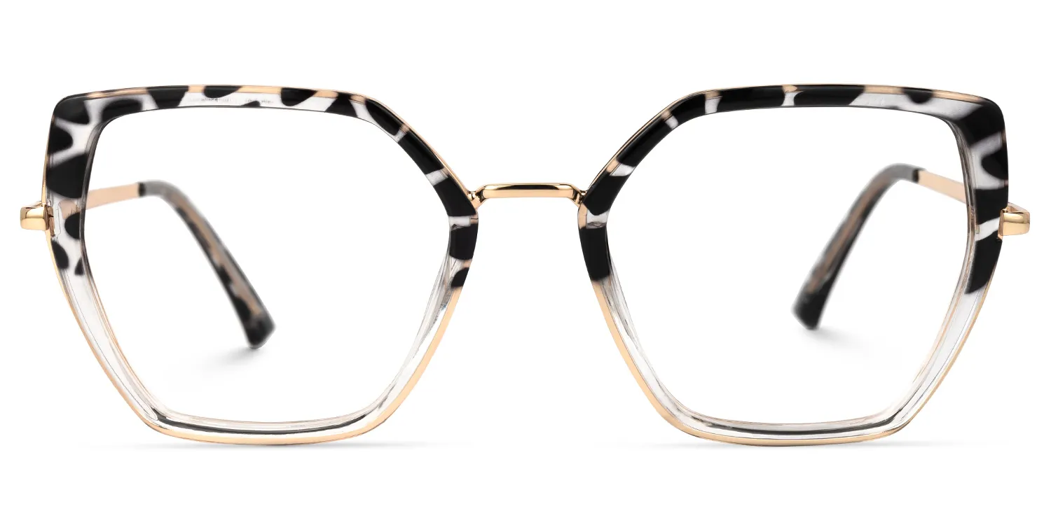Leila Schwarz-Tortoise Geometrisch Brille Schwarz-Tortoise