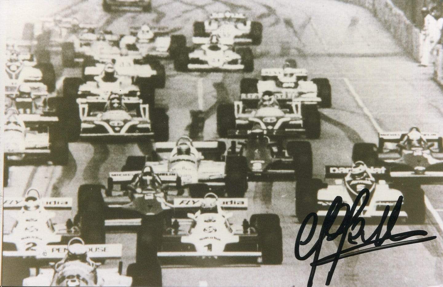 Piercarlo Ghinzani autograph, Italian F1 driver 1981-89, signed Photo Poster painting