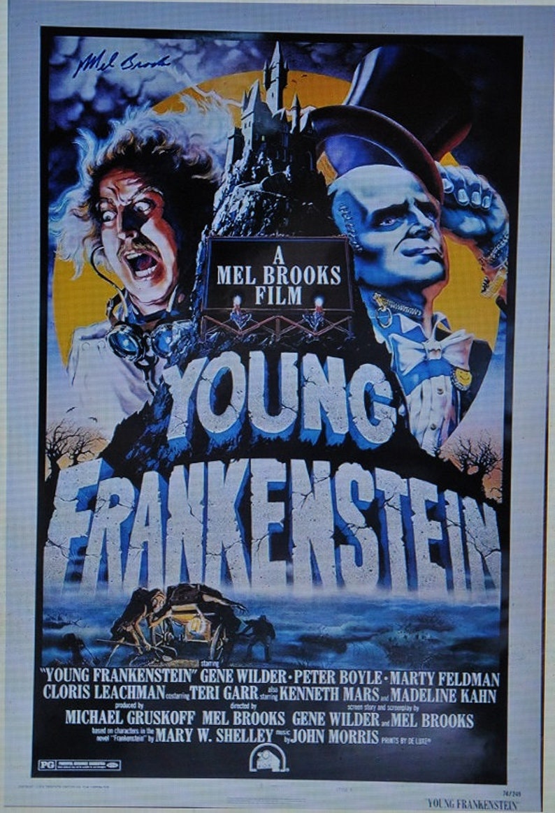 MEL BROOKS Young Frankenstein Signed Movie Poster 27x 40 wCOA