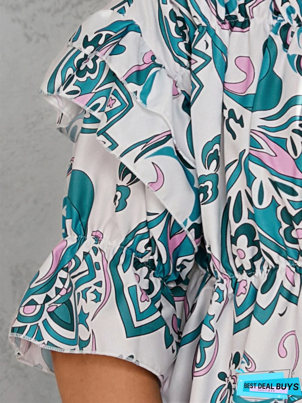 Short 5 / 4 Sleeve Print Dresses