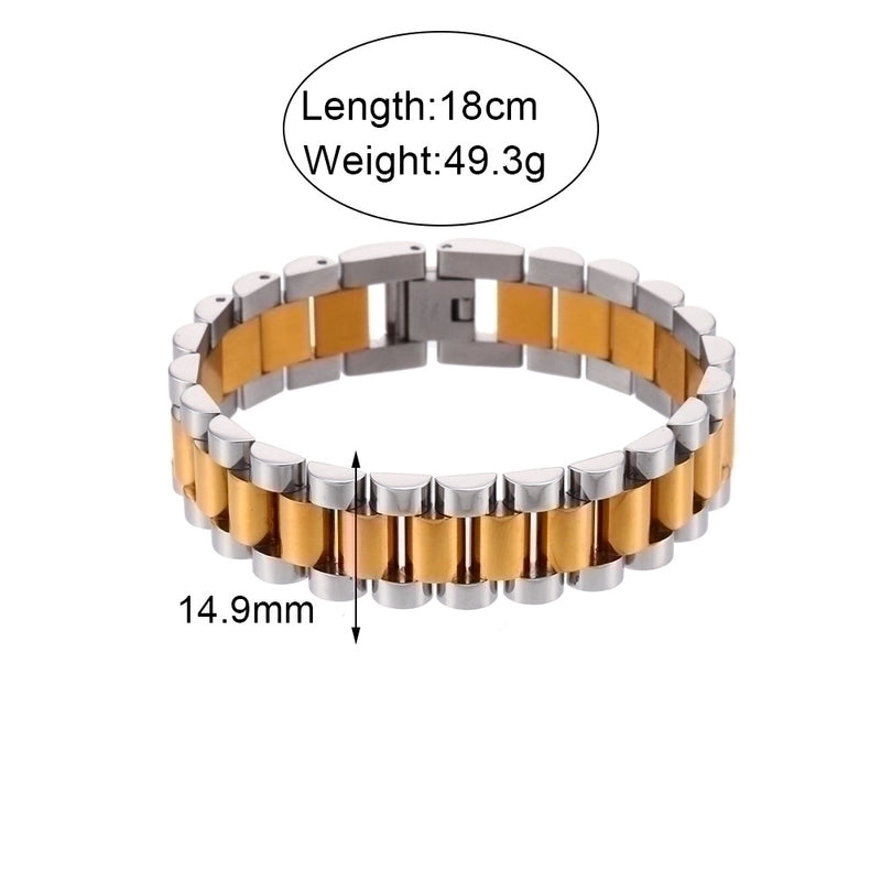 Fashion Geometric 304 Stainless Steel 18K Gold Plated Bracelets In Bulk