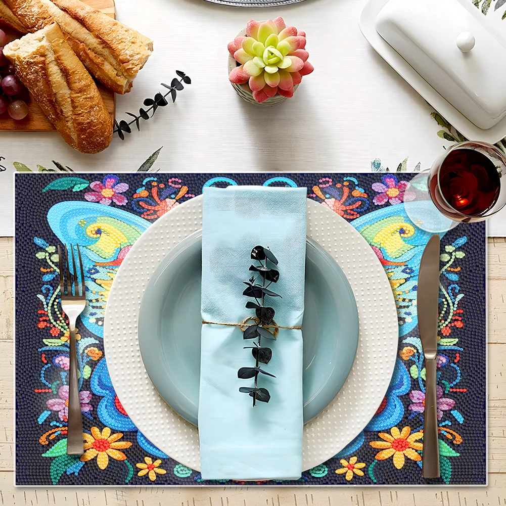 DIY Butterfly Diamond Painting Placemat Heat Resistant Diamond Art Table Mat