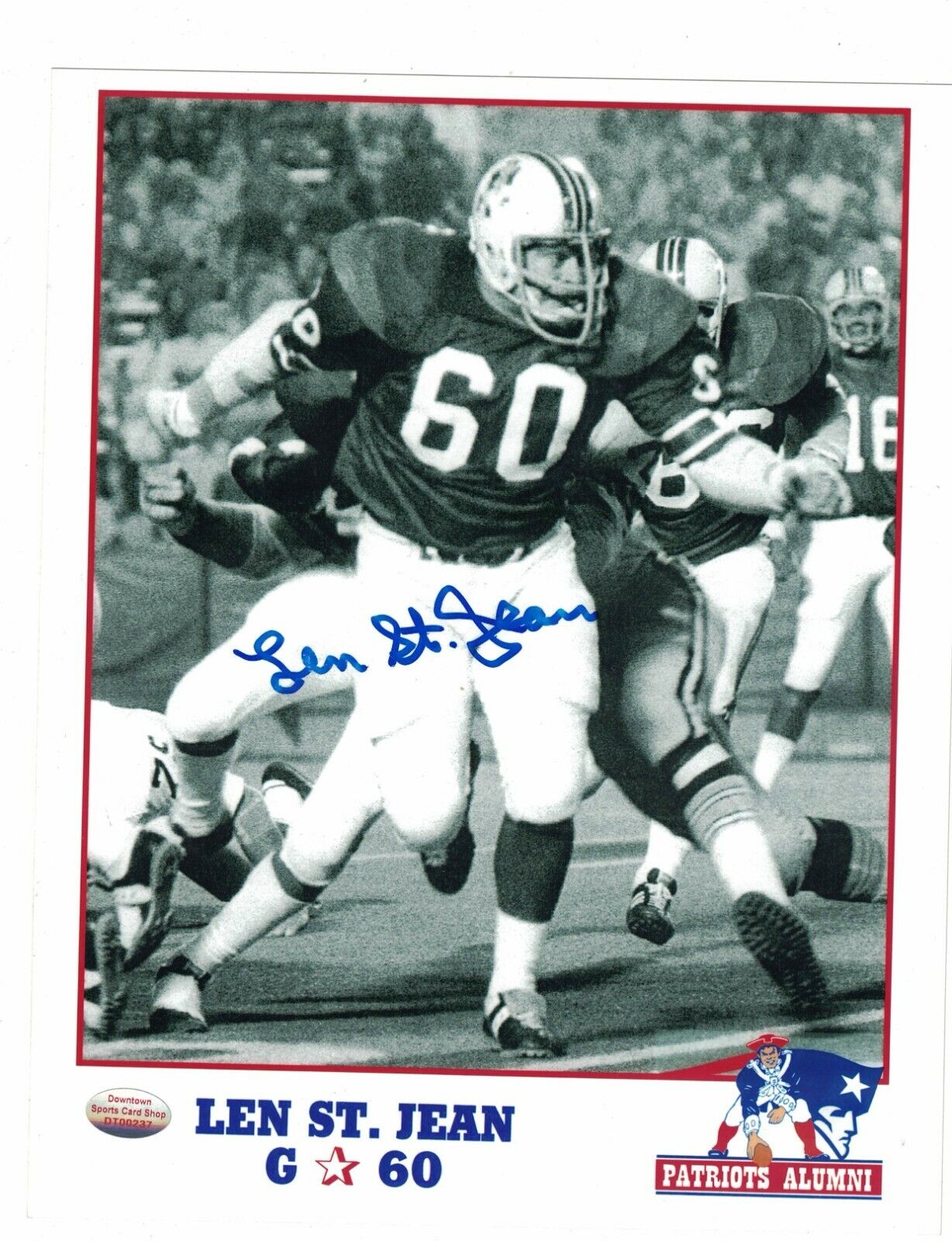 Len St. Jean New England Patriots Signed 8 x 10