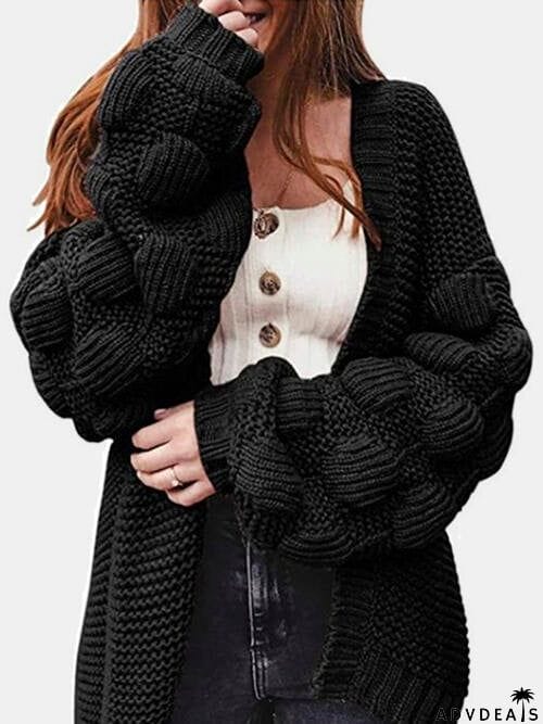 Open Front Long Sleeve Cardigan