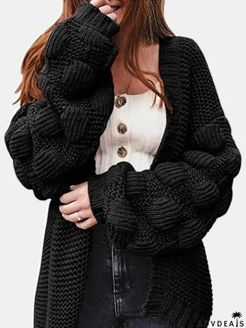 Open Front Long Sleeve Cardigan